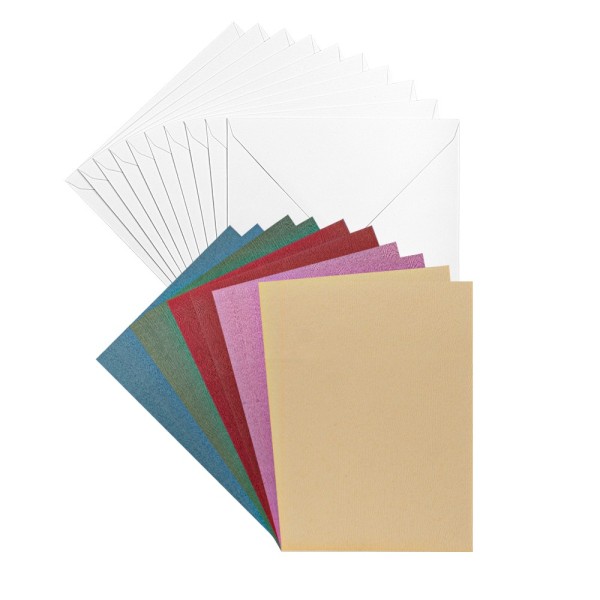 Grußkarten & Umschläge, Holz-Textur, 10,5cm x 14,8cm, 5 Farben, Farbsortierung 1, 20-teilig