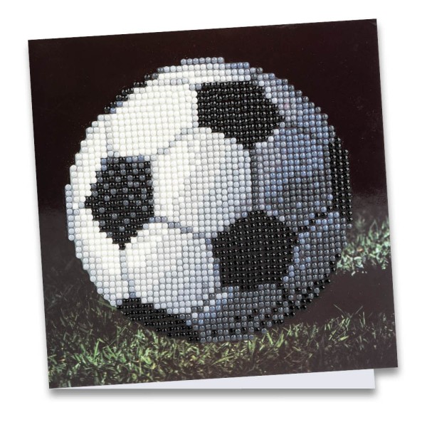 Diamond-Painting-Grußkarte, Fußball, 16cm x 16cm, inkl. Zubehör