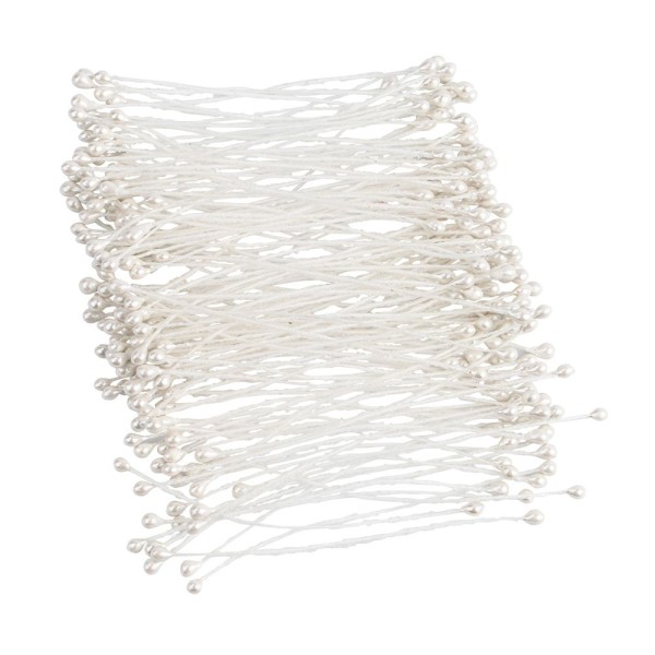 Blütenstempel, Tropfen, 5,5cm lang, weiß, 140 Stück