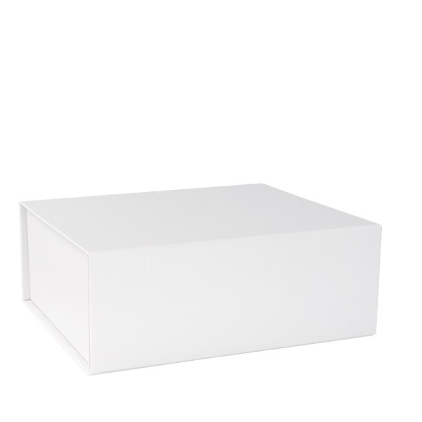 Faltbox mit Magnetverschluss, 21cm x 17,3cm x 8,2cm, 1200 g/m², weiß