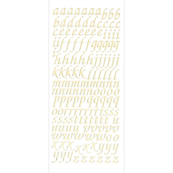 Sticker, Alphabet 2 Kleinbuchstaben, Spiegelfolie gold