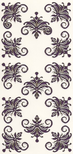 Microglitter-Sticker, Schnörkelornament 1, violett