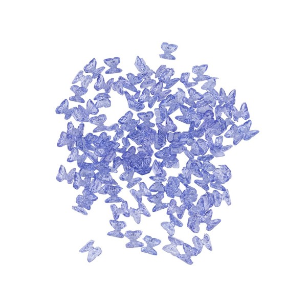 Miniatur-Schmuckstein-Schmetterlinge, transparent, 0,6cm x 0,6cm x 0,3cm, violett, 100 Stück