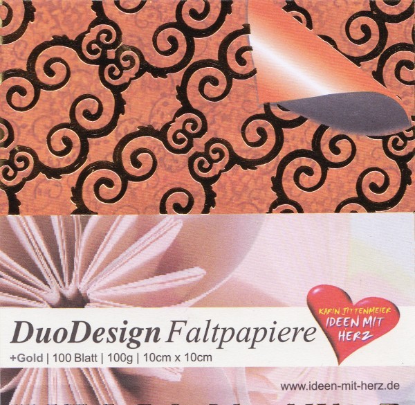 DuoDesign Faltpapier, folienveredelt, 10 x 10 cm, 100 Blatt
