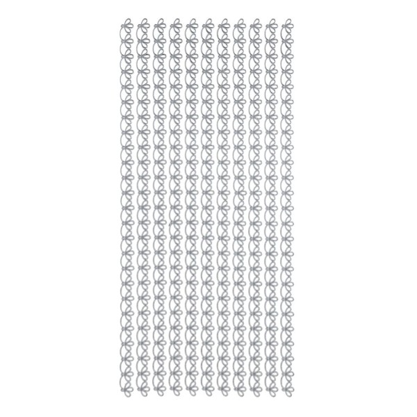 Sticker, Ornamentbordüre, Perlmuttfolie, silber