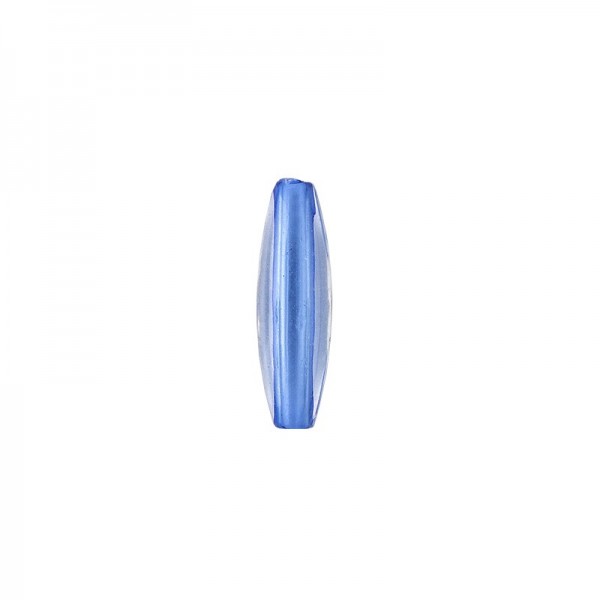 Duo-Color-Perlen, länglich, 0,6cm x 1,9cm, transparent/blau, 20 Stück