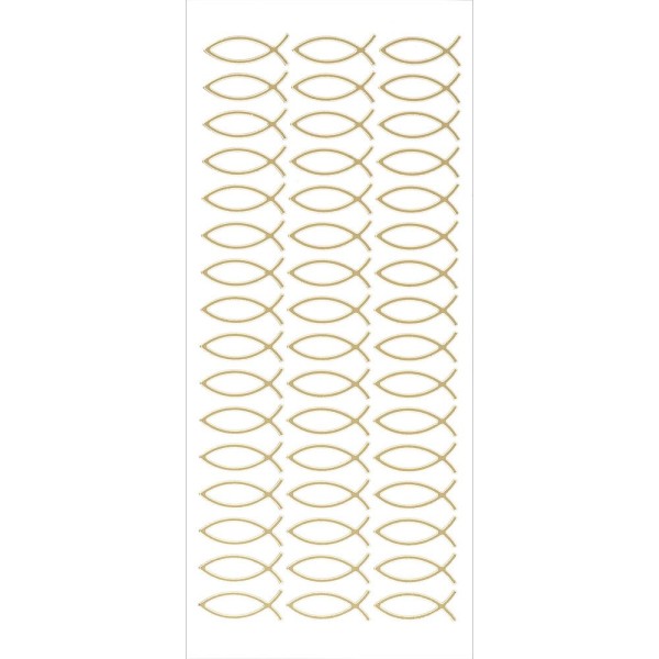 Sticker, Konfirmation/Fisch, gold