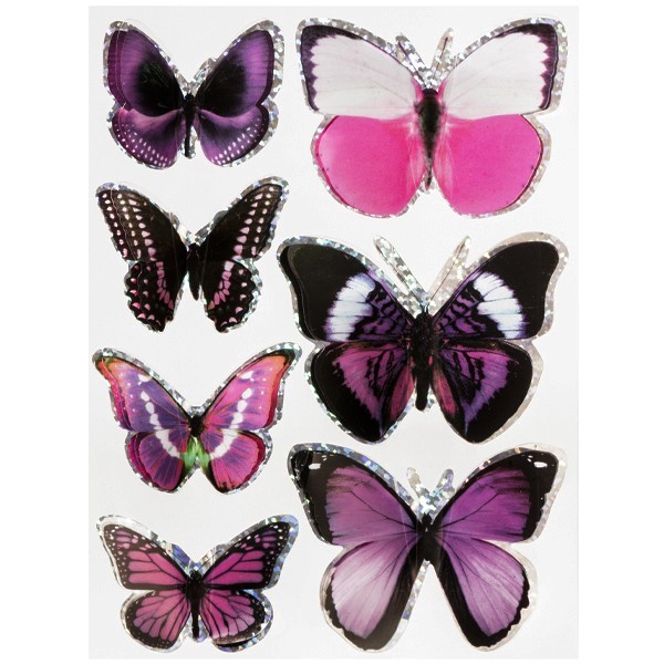 Pop-Up Hologramm-Sticker "Schmetterlinge", Design 6