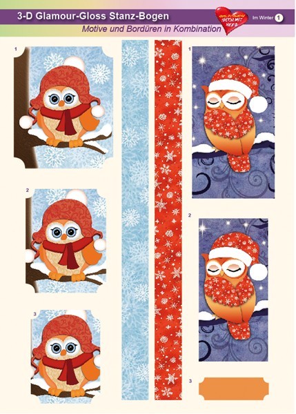3-D GlamourGloss Bogen, Im Winter, DIN A4, Motiv 1