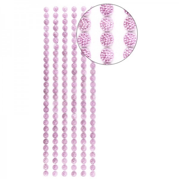 Halbperlen-Bordüren, Perlenblüte, 10cm x 30cm, selbstklebend, rosa