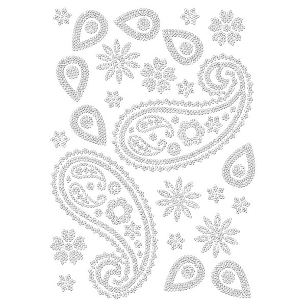 Bügelstrass-Design, DIN A4, klar, Paisley