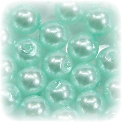 Perlen, rund, Ø6 mm, mint, 50 Stück